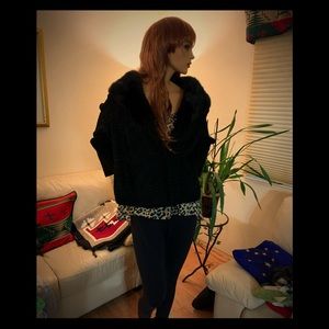 Persian Lamb Jacket with Shiny Fox Fur Collar